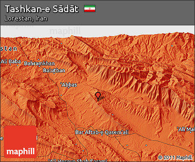 Political 3D Map of Tashkan-e Sādāt