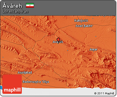 Political 3D Map of Āvāreh