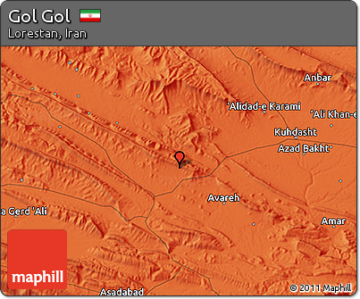Political 3D Map of Gol Gol