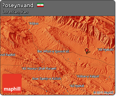 Political 3D Map of Ḩoseynvand