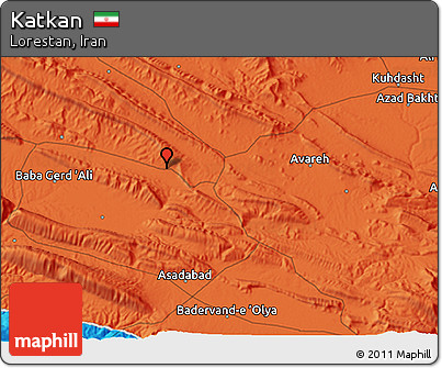 Political 3D Map of Katkan