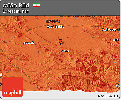 Political 3D Map of Mīān Rūd