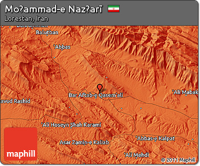 Political 3D Map of Moḩammad-e Naz̧arī