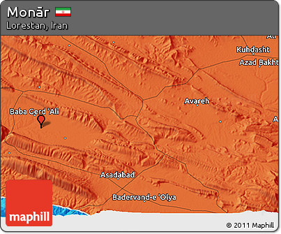 Political 3D Map of Monār