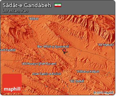 Political 3D Map of Sādāt-e Gandābeh