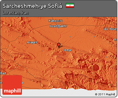 Political 3D Map of Sarcheshmeh-ye Soflá