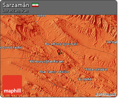 Political 3D Map of Sarzamān