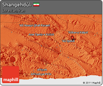 Political 3D Map of Shangehdūl