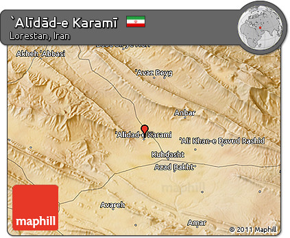 Satellite 3D Map of `Alīdād-e Karamī