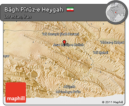 Satellite 3D Map of Bāgh Pīrūz-e Heygah
