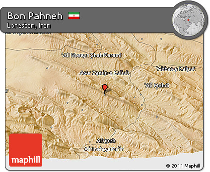 Satellite 3D Map of Bon Pahneh