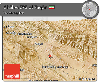 Satellite 3D Map of Chāh-e Z̄ū Ol Faqār