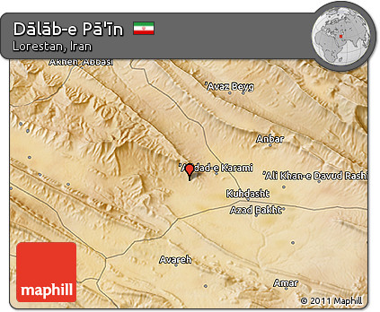 Satellite 3D Map of Dālāb-e Pā'īn