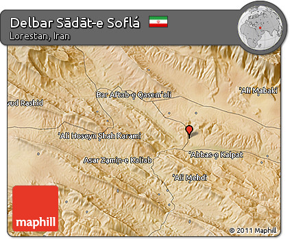 Satellite 3D Map of Delbar Sādāt-e Soflá