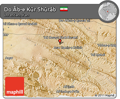 Satellite 3D Map of Do Āb-e Kūr Shūrāb