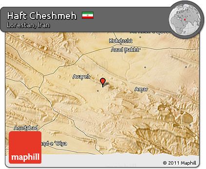 Satellite 3D Map of Haft Cheshmeh