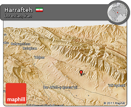 Satellite 3D Map of Harrafteh