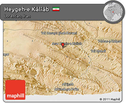 Satellite 3D Map of Heygeh-e Kālīāb