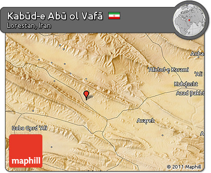 Satellite 3D Map of Kabūd-e Abū Ol Vafā