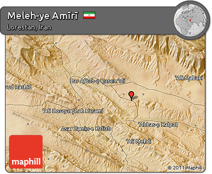 Satellite 3D Map of Meleh-ye Amīrī