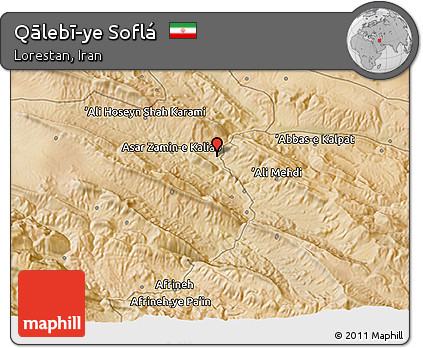 Satellite 3D Map of Qālebī-ye Soflá