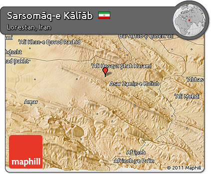 Satellite 3D Map of Sarsomāq-e Kālīāb