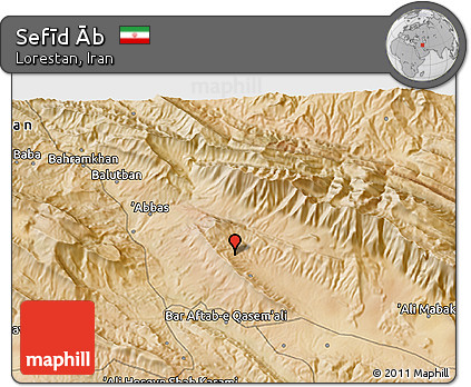 Satellite 3D Map of Sefīd Āb
