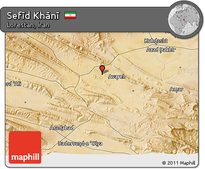 Satellite 3D Map of Sefīd Khānī