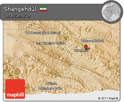 Satellite 3D Map of Shangehdūl