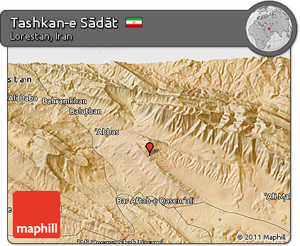 Satellite 3D Map of Tashkan-e Sādāt