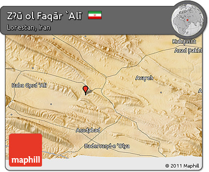 Satellite 3D Map of Z̄ū Ol Faqār `Alī