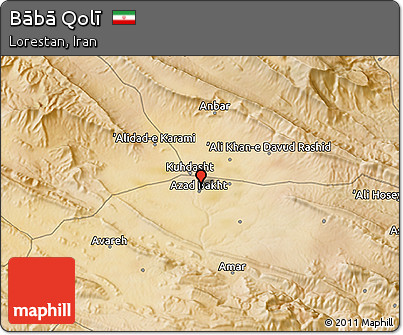 Satellite 3D Map of Bābā Qolī