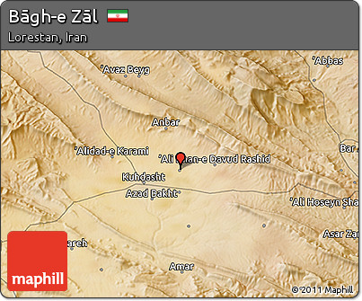 Satellite 3D Map of Bāgh-e Zāl