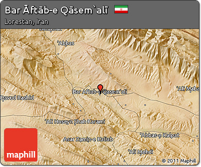 Satellite 3D Map of Bar Āftāb-e Qāsem`alī