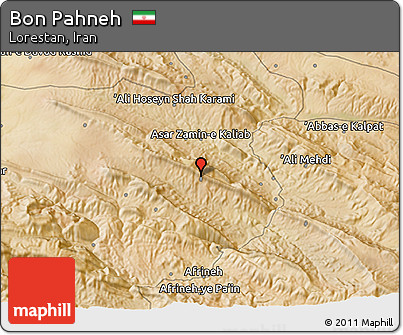 Satellite 3D Map of Bon Pahneh