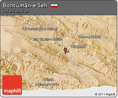 Satellite 3D Map of Bontūmān-e Seh