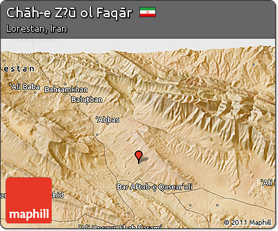 Satellite 3D Map of Chāh-e Z̄ū Ol Faqār