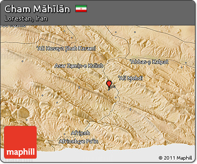 Satellite 3D Map of Cham Māhīlān
