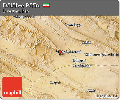 Satellite 3D Map of Dālāb-e Pā'īn