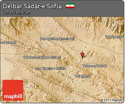 Satellite 3D Map of Delbar Sādāt-e Soflá