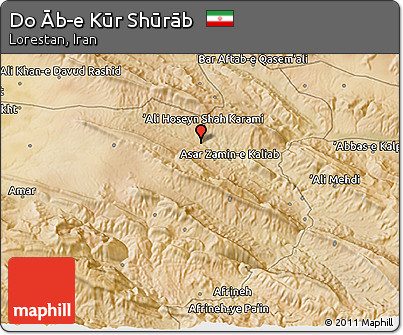 Satellite 3D Map of Do Āb-e Kūr Shūrāb