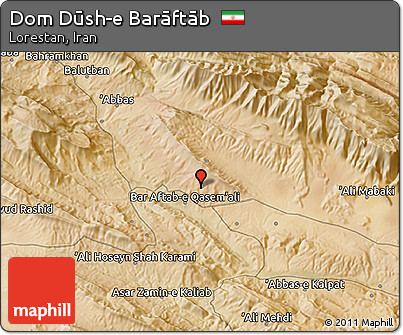 Satellite 3D Map of Dom Dūsh-e Barāftāb