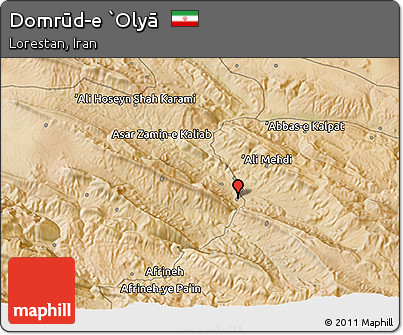 Satellite 3D Map of Domrūd-e `Olyā