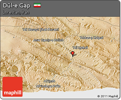 Satellite 3D Map of Dūl-e Gap