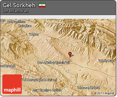 Satellite 3D Map of Gel Sorkheh