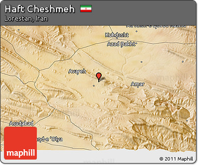 Satellite 3D Map of Haft Cheshmeh