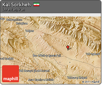 Satellite 3D Map of Kal Sorkheh