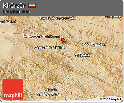 Satellite 3D Map of Khārzār