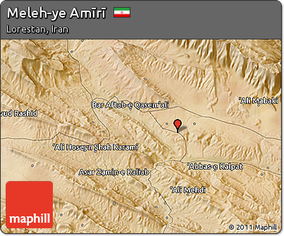 Satellite 3D Map of Meleh-ye Amīrī