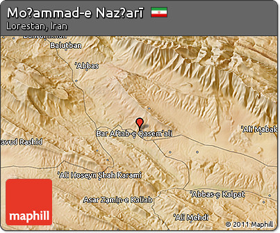 Satellite 3D Map of Moḩammad-e Naz̧arī